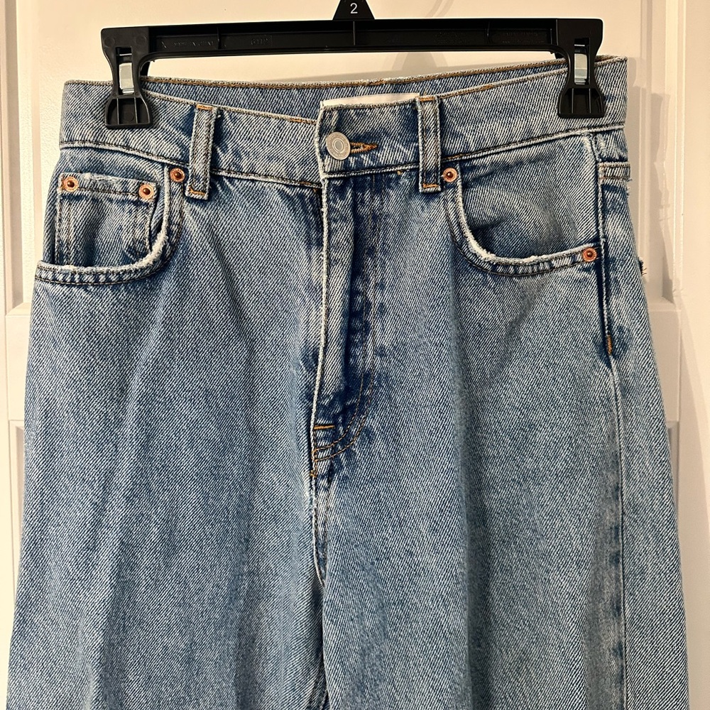 Zara 90s Full Length Wide Leg Distressed - Picture 5 of 6